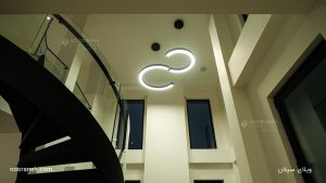 seilan villa lighting, curve line light, pendant light, nooraneh