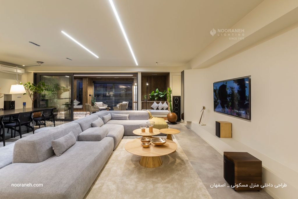 linear light, nooraneh project, private house in esfahan